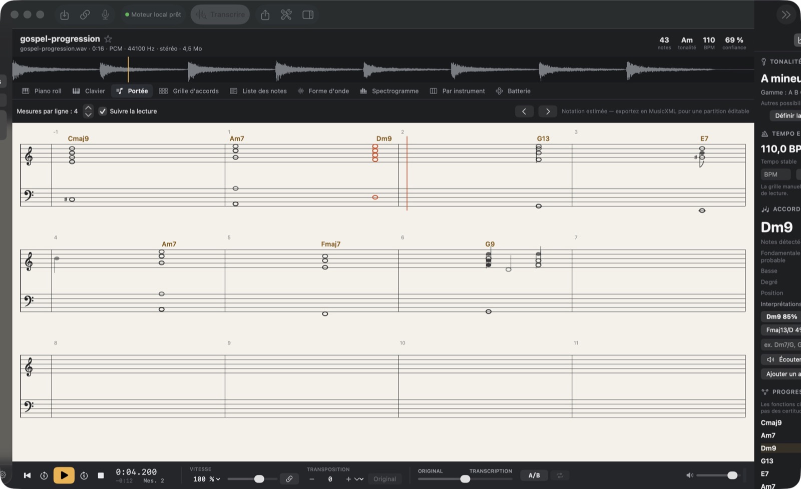 Partition générée par MANU TRANSCRIBE AI