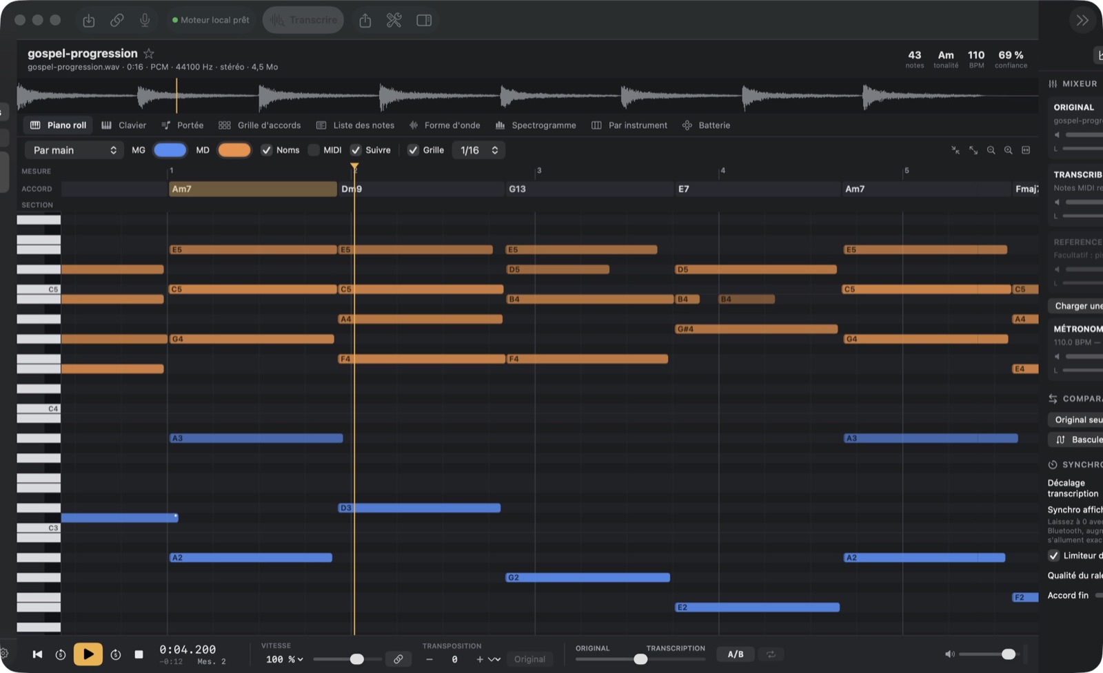 Mixeur de MANU TRANSCRIBE AI